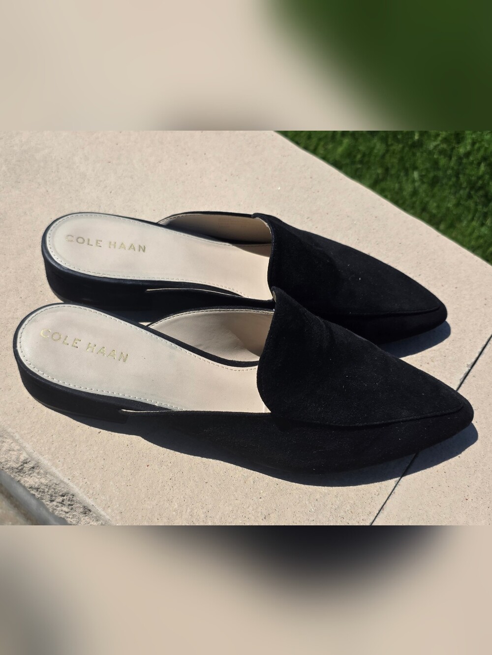 Cole Haan Black Suede Slip-On Flats